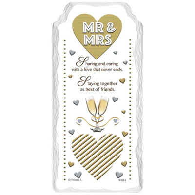 Mr & Mrs Sentimental Handcrafted Ceramic Plaque from B&Q