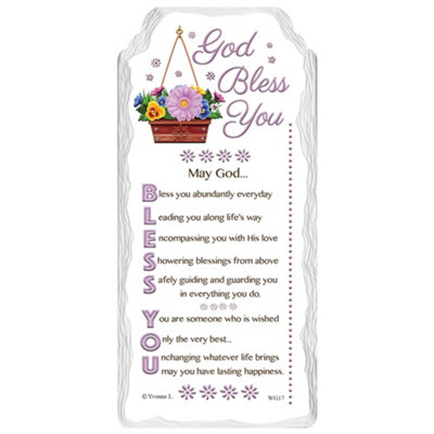 God Bless You Sentimental Handcrafted Ceramic Plaque from B&Q