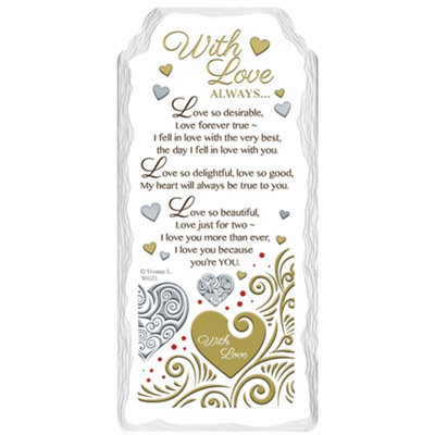 With Love Always... Sentimental Handcrafted Ceramic Plaque from B&Q