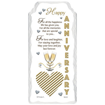 On Your Anniversary Sentimental Handcrafted Ceramic Plaque from B&Q