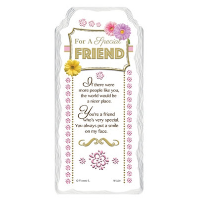 For A Special Friend Sentimental Handcrafted Ceramic Plaque from B&Q