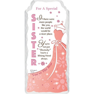 For A Special Sister Sentimental Handcrafted Ceramic Plaque from B&Q