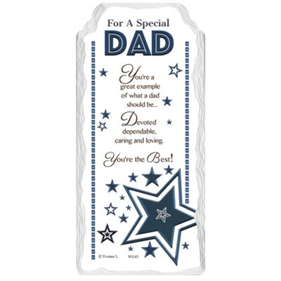 A Special Dad Sentimental Handcrafted Ceramic Plaque from B&Q
