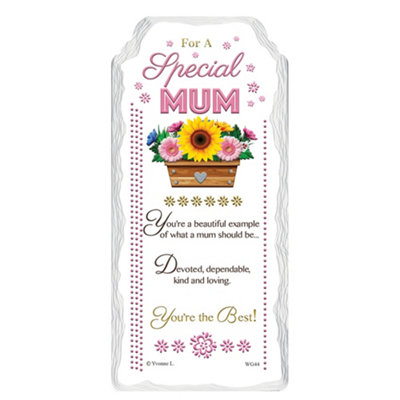 A Special Mum Sentimental Handcrafted Ceramic Plaque from B&Q