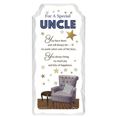 For A Special Uncle Sentimental Handcrafted Ceramic Plaque from B&Q