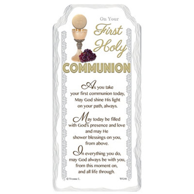 On Your First Communion Sentimental Handcrafted Ceramic Plaque from B&Q