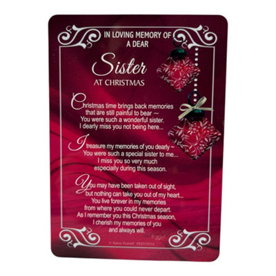 In Loving Memory Of A Dear Sister Christmas Graveside Keepsake Card from B&Q