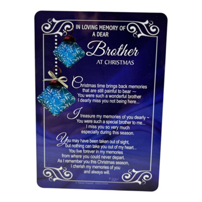 In Loving Memory Of A Dear Brother Christmas Graveside Keepsake Card from B&Q
