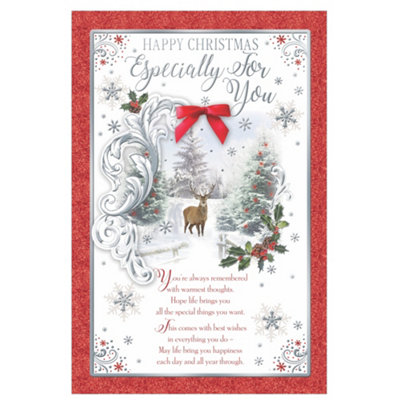 Especially For You Deer In Winter Wonderland Design Christmas Card from B&Q