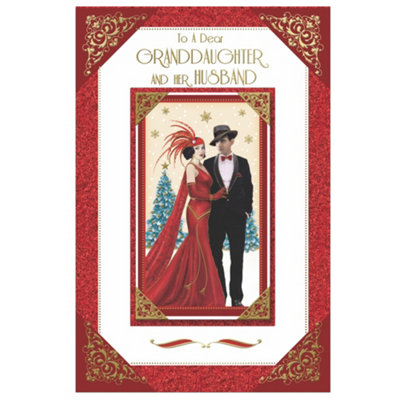 To A Dear Granddaughter And Her Husband Couple Photo Frame Design Christmas Card from B&Q