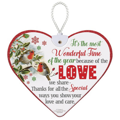Wonderful Time Love Christmas Hanging Plaque from B&Q