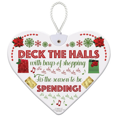 Deck The Halls Christmas Hanging Plaque from B&Q