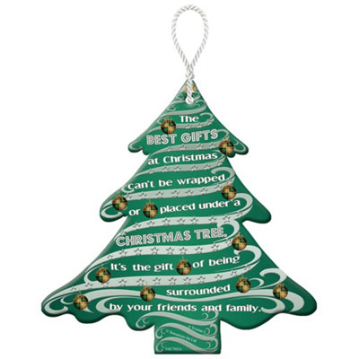 Best Gifts At Christmas Tree Design Hanging Plaque from B&Q