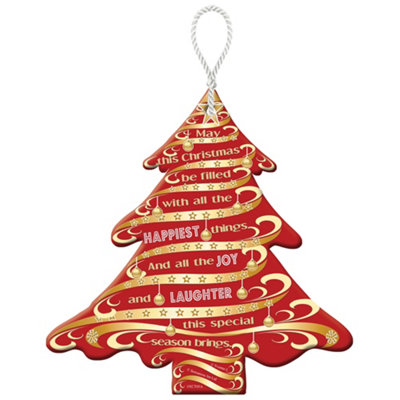 May This Christmas Be Filled Tree Design Hanging Plaque from B&Q