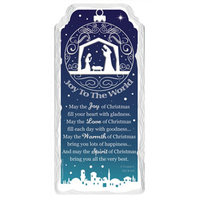 Joy To The World Christmas Design Hanging Plaque from B&Q