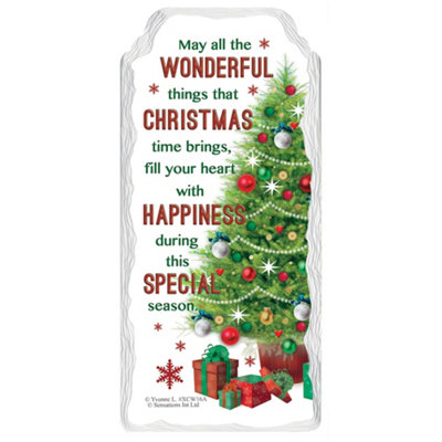 Tree And Gifts Design Christmas Hanging Plaque from B&Q
