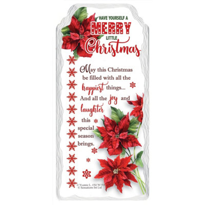 Merry Little Christmas Design Hanging Plaque from B&Q