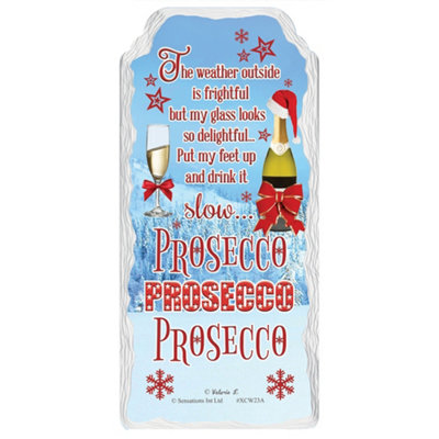 Prosecco Christmas Design Hanging Plaque from B&Q