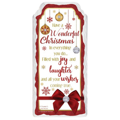 Have A Wonderful Christmas Design Hanging Plaque from B&Q