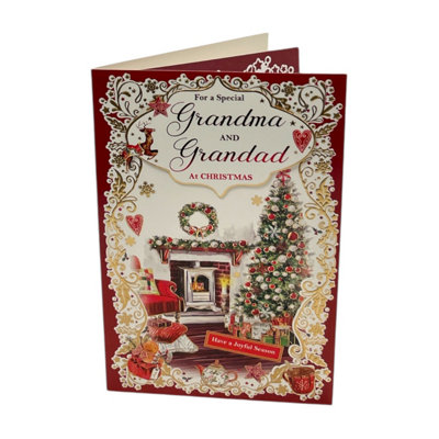 For A Special Grandma And Grandad Joyful Season Wishes Christmas Card from B&Q