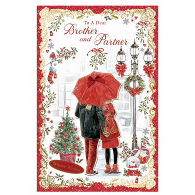 To A Dear Brother And Partner Winter Wishes Christmas Card from B&Q