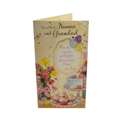 To Nanna And Grandad Cupcake And Eggs Design Easter Card from B&Q