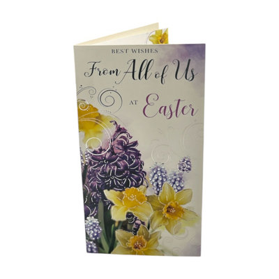 From All Of Us Lilac And Daffodils Flowers Design Easter Card from B&Q