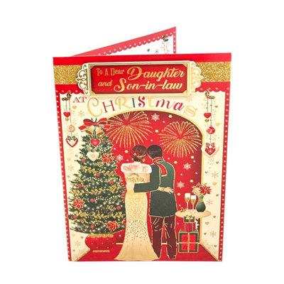  - To Daughter And Son In Law Beautiful Couple Christmas Card