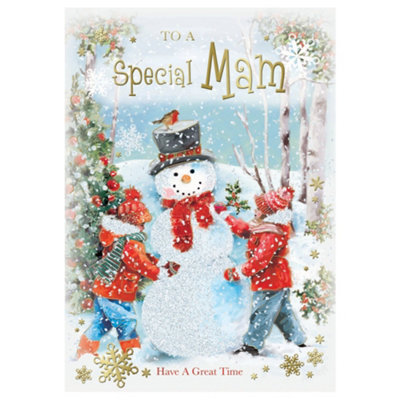 To A Special Mam Snowman Design Christmas Card from B&Q