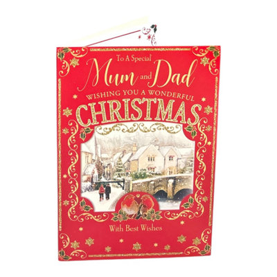 To A Special Mum And Dad Winter Robins Christmas Card from B&Q