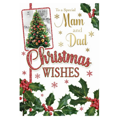 For A Special Mam And Dad Xmas Tree Desing Christmas Card from B&Q
