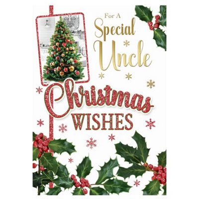 For A Special Uncle Bauble Decorative Xmas Tree Desing Christmas Card from B&Q