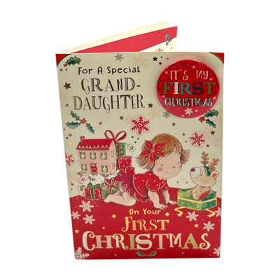  - For A Special Granddaughter Badge First Christmas Card