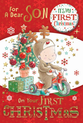 For A Dear Son First Christmas Card from B&Q