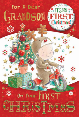For A Dear Grandson First Christmas Card from B&Q