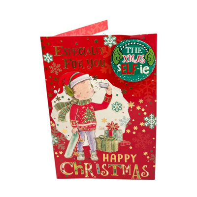 The Selfie Elfie Design Especially For You Male Christmas Card from B&Q