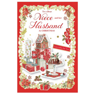 To A Dear Niece And Her Husband Gingerbread House Design Christmas Card from B&Q