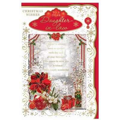 To A Dear Daughter In Law Simply Beautiful Wishes Verse Christmas Card from B&Q