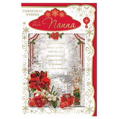 To A Dear Nanna Simply Beautiful Wishes Verse Christmas Card from B&Q