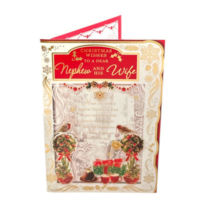 To A Dear Nephew And His Wife Best Wishes Classic Design Christmas Card from B&Q
