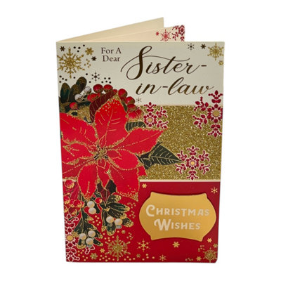 For A Dear Sister In Law Poinsettia Flower Design Christmas Card from B&Q