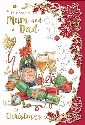 To A Special Mum And Dad Gold Foil Finished Christmas Card from B&Q