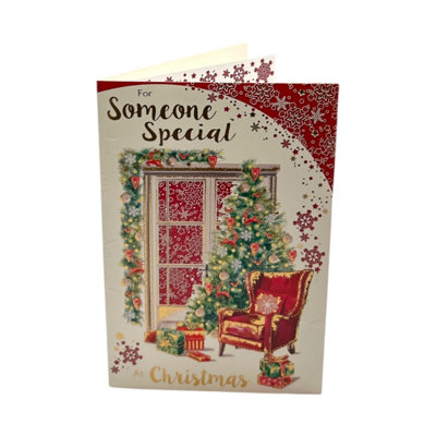 Cosy Fireside Scene For Someone Special Christmas Card from B&Q
