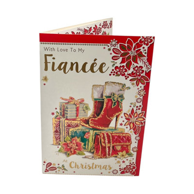 With Love To My Fiancee Shoes And Purse Design Christmas Card from B&Q