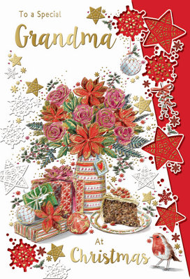To A Special Grandma Stack Of Gifts Design Christmas Card from B&Q