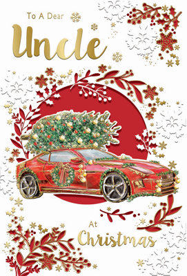  - To A Dear Uncle Die Cut Car Design Christmas Card