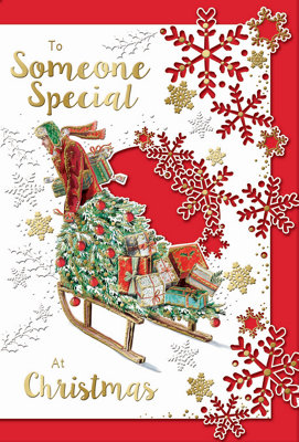 To Someone Special Gifts On Sleigh Design Christmas Card from B&Q