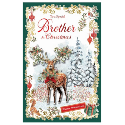  - To A Special Brother Winter Wonderland Design Christmas Card