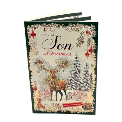 Winter Wonderland Wishes Design To A Special Son Christmas Card from B&Q