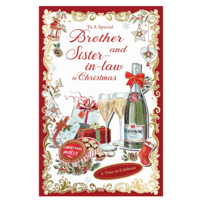 To A Special Brother And Sister In Law Elegant Christmas Celebration Card from B&Q